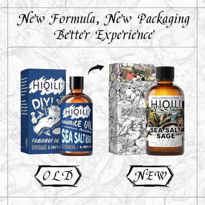 HIQILI Sea Salt Sage Fragrance Oil for Diffuser Use, Candle Making Scents, Soap Making Supplies, Car/Hotel Collection Diffuser Oil - 1 Fl Oz