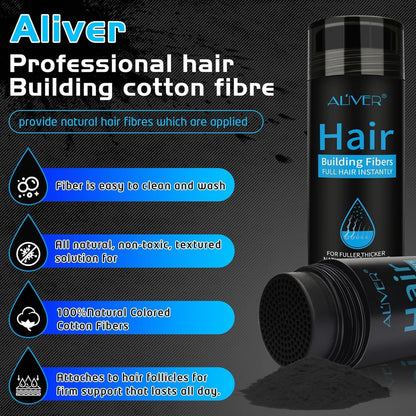 Aliver Hair Fibers for Thinning Hair - Light Brown - 27.5Gr,Undetectable Natural Formula, Thicker Fuller Hair in 15 Seconds, Conceals Hair Loss, Look Younger, for Men & Women Patchy Bald Spot,Crown