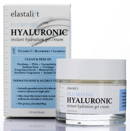 Elastalift Hyaluronic Acid Moisturizer + Vitamin C Face Cream | Anti Aging Cream Hydrating + Plumping Face Lotion For Women, Men, Dry Skin, Wrinkles, & Fine Lines | Facial Skin Care Products, 2 Fl Oz