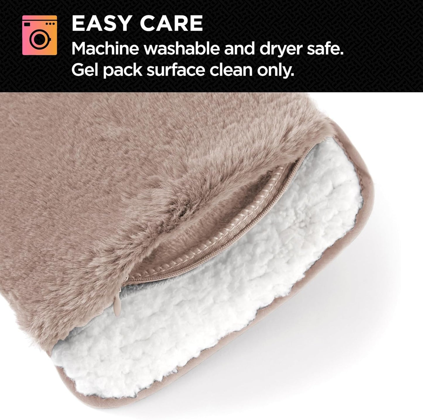 Brookstone Faux Fur Hand Warmer | Soothe Cold Hand Muff with Microwavable Gel Pack for Long Lasting Heat | Cozy Sherpa & Plush Lining for Ultimate Comfort | Hand Muffs for Women & Men