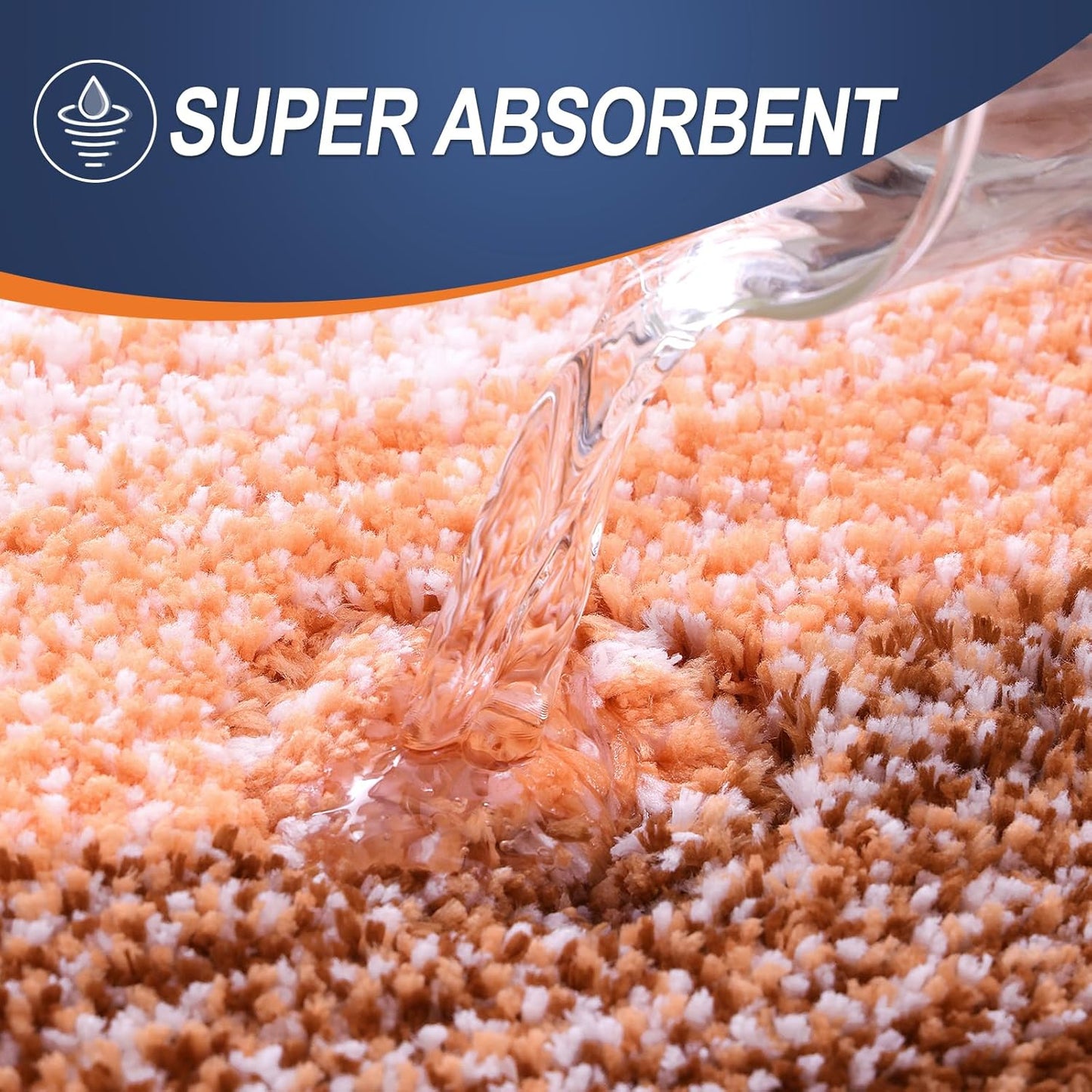 OLANLY Bathroom Rugs Mat 36x24, Extra Soft Absorbent Microfiber Bath Rugs, Rubber Backing, Quick Dry, Machine Washable Bath Mats for Bathroom Floor, Tub and Shower, Home Decor Accessories, Orange