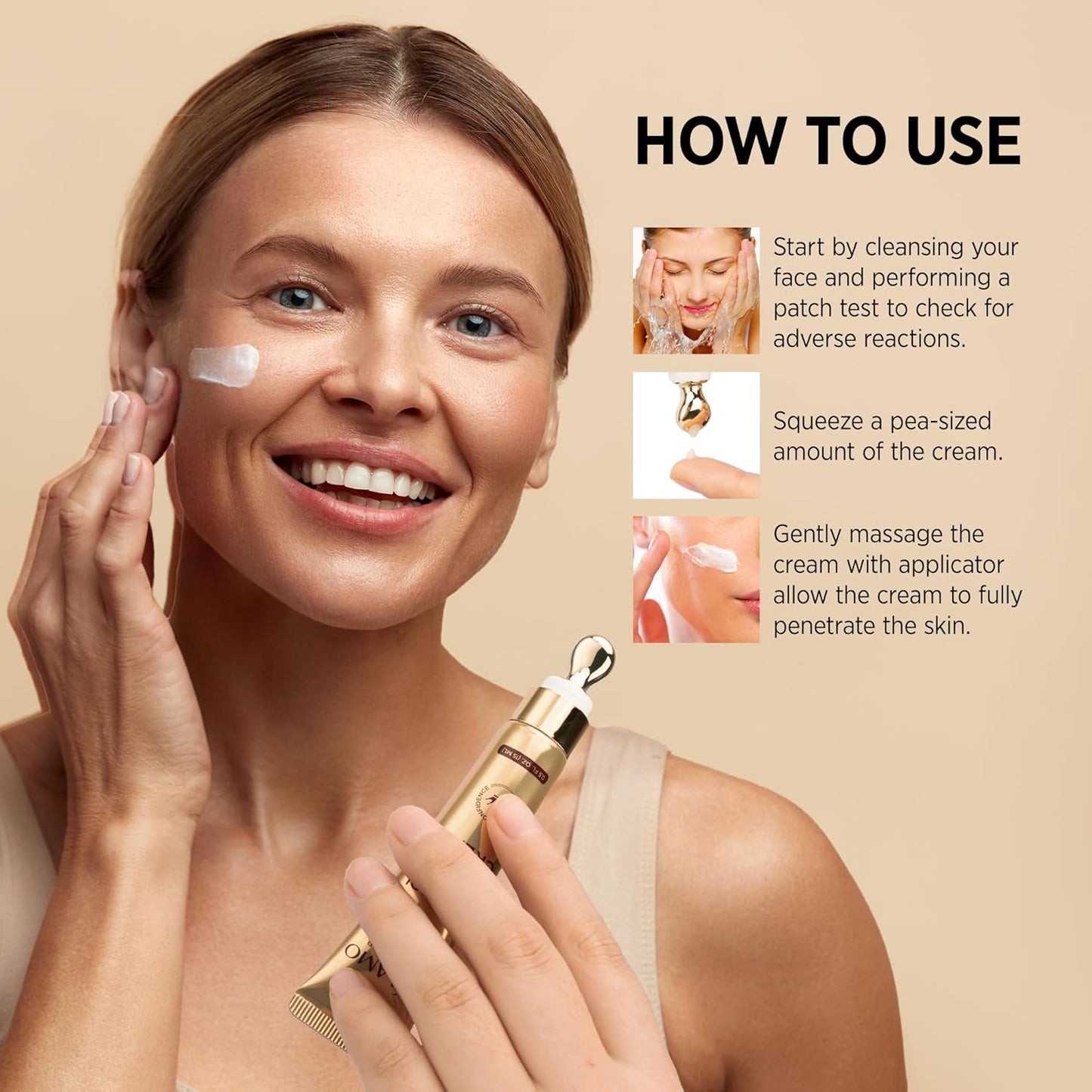 Rapid Reduction Retinol Eye Cream: Under Eye Cream Instantly Reduces Wrinkles Fine Lines Under Eye Bags Puffiness Dark Circles Crow's Feet - Rapid Face Lifting Tightening Firming 1 OZ/15G