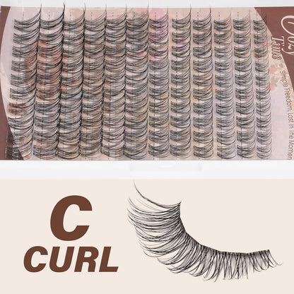 JMS&JMS Super Thin Band Eyelash Clusters Reusable Soft & Comfortable (Flora,8-18mix)