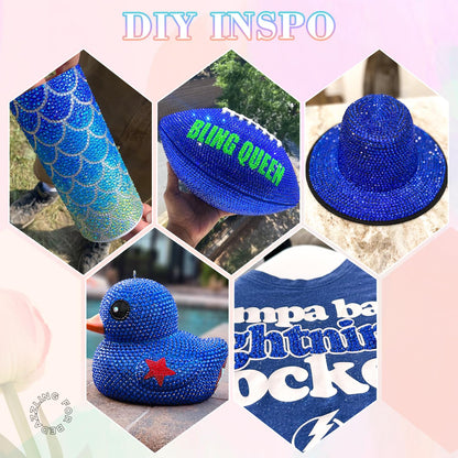 30000Pcs Resin Royal Blue Rhinestones for Bedazzling Crafting with b7000 Jewelry Glue, Bulk Flatback Gems Bedazzler Kit for Crafts Clothes Shoes Fabric Nail Diamond Art, Assorted Size 2/3/4/5/6mm