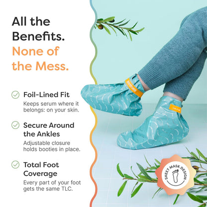 ZenToes Moisturizing Foot Mask for Dry Cracked Feet | Shea Butter, Jojoba Oil & Squalane Infused Hydrating Sheet Masks | Spa Experience At Home | Mess Free Design | Vanilla Citrus Scented, 3 Pairs