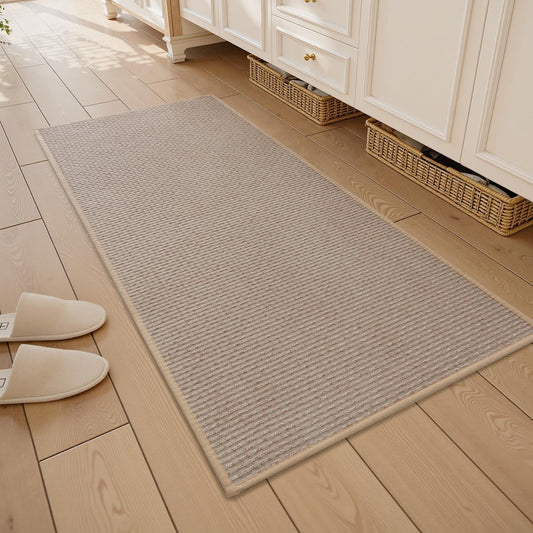 RESARE Non Slip Bathroom Runner - Machine Washable Bath Rugs, Super Absorbent Bath Mat Quick Dry Bath Runner, Bath Mat Ultra Soft Rugs for Bathroom Floor, 24"x47" Beige