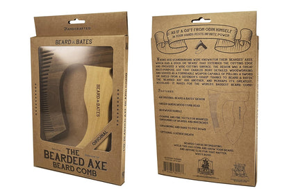 THE BEARDED AXE BEARD COMB | Original | Green Sandalwood/Boxwood | Artisan Crafted & Handmade