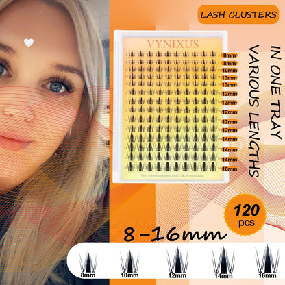 Lash Clusters Wispy Individual Lashes Fluffy Eyelash Clusters Spiky Wet-Look Cluster Eyelash Extensions Natural Cluster Lashes Ultra-Thin Invisible Band (Fairy-0.07D-Mix8-16)