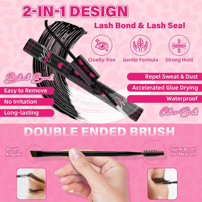 PROLASHBEAUTY Lash Clusters Kit Flora Eyelash Clusters 3D Volume Dramatic Soft Plushy Clusters Lashes Kit with Waterproof Lash Bond and Seal Eyelash Applictor Remover (Sunrise,8-16mix)