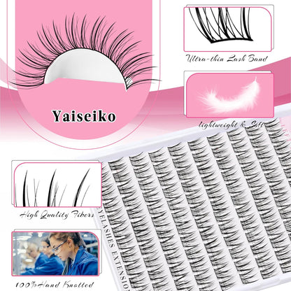 Natural Lash Clusters Wispy DIY Cluster Eyelash Extensions C Curl Individual Lashes 10-12mm Short Eyelash Clusters Manga Cluster Lashes 120pcs Lashes Clusters