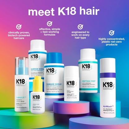 K18 AstroLift™ Reparative Volume Spray, 2-Day Hair Thickening + Hold For Thin, Fine, Fragile Hair, Non-Sticky, Non-Crunchy, Humidity-Resistant Volumizing Spray, 4 Fl Oz