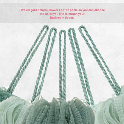 5 piece exfoliating loofah set