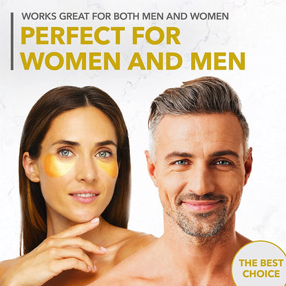 Under Eye Mask for Dark Circles and Puffiness, Eye Bags, Wrinkles, 24k Gold Under Skincare Eye Treatment Patches for Puffy Eyes with Collagen for Women and Men - Under Eye Gel Pads