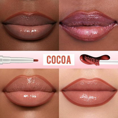 iMethod Lip Liner Stain - Lip Stain, 2-In-1 Dual-Ended Peel Off Lip Stain with Tweezer, Natural Long Lasting Peel Off Lip Liner, Easy to Use for All Skin Types, Stay All Day, Cocoa