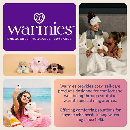 warmies Microwavable Neck & Shoulder Wrap - Heating & Cooling Plush Pad for Calming Relaxation - Weighted & Heated Neck Warmer with Scented Lavender - Microwave Heat Pad for Aches & Pain - Curly Gray