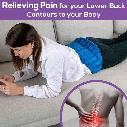Microwavable Heating Pad for Back Pain Relief – Moist Heat Pack for Neck & Shoulders – Microwave Wheat Bag with Long Ties – Reusable Hot Cold Therapy Wrap for Cramps, Stress & Muscle Relaxation M 71”