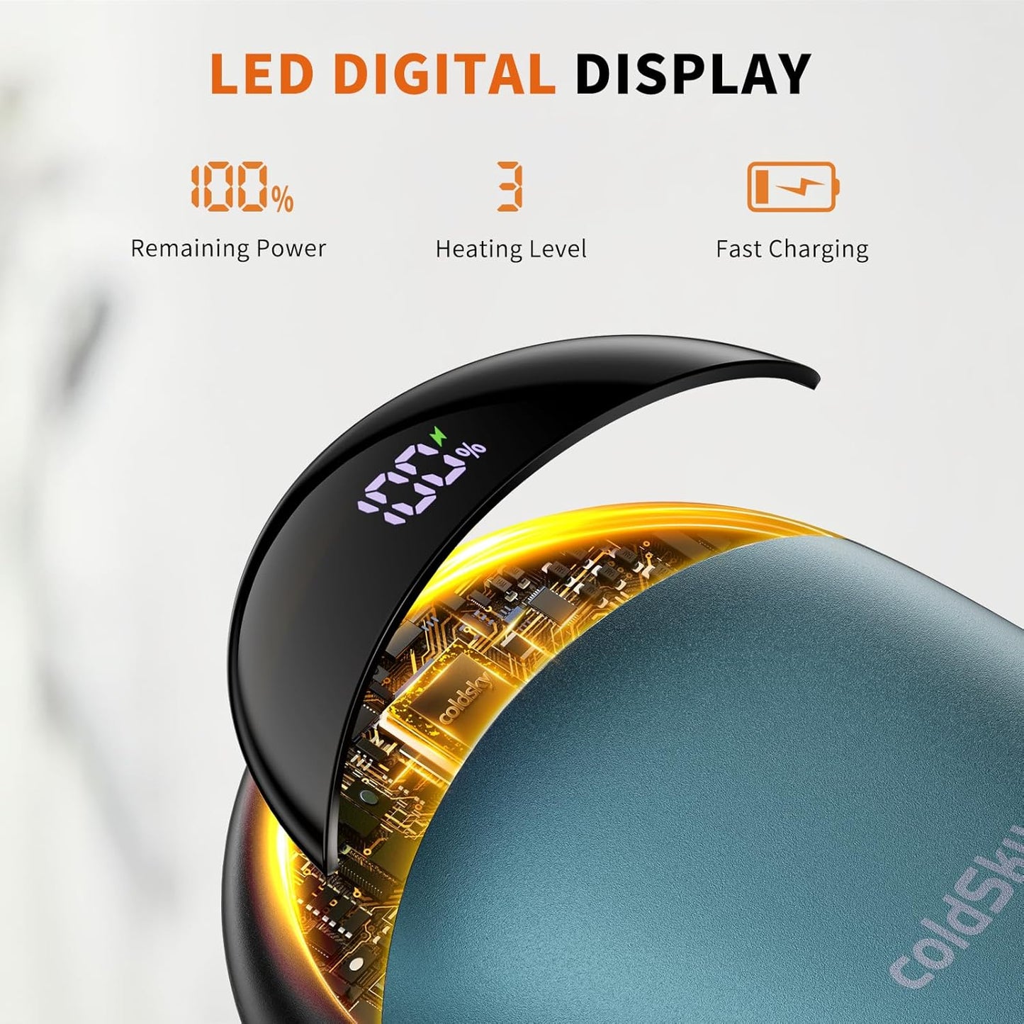 Hand Warmers Rechargeable 2 Pack Magnetic Electric Hand Warmer with Digital Display, Portable Pocket Hand Warmer, for Men Women, Outdoors, Games, Camping, Hunting