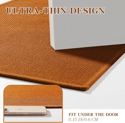 chakme Bathroom Rugs Mat 32x17, Ultra Thin Non Slip Bath Mat Quick Dry Absorbent Bath Mat for Bathroom Floor, (Orange, 32"x17")