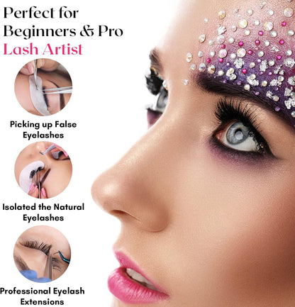 My Lash Tools New Isolation Lash Tweezers For Eyelash Extensions Best for Individual Isolation & Classic Lashes Japanese Stainless Steel Lightweight Precision Lashing Twisers (MattePInkJPs)