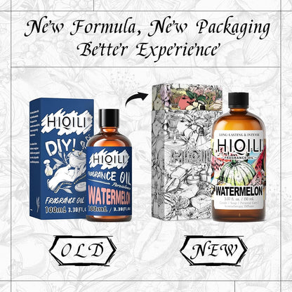 HIQILI Watermelon Fragrance Oil for Candle & Soap Making, DIY Fruity Perfume, Bath Bombs, Long-Lasting Diffuser Oil, Skin Care - 5.07 Fl Oz