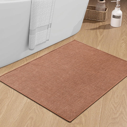chakme Bathroom Rugs Mat 36x24, Ultra Thin Non Slip Bath Mat Large Quick Dry Absorbent Bath Mat for Bathroom, (Dark Pink, 36"x24")