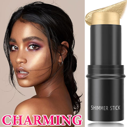 Cream Contour Stick,Shimmer Stick Long Lasting Non-greasy Cream Contour Bronzer Stick,Lightweight Concealer Waterproof Face Contouring Makeup Pen for Women(02#)