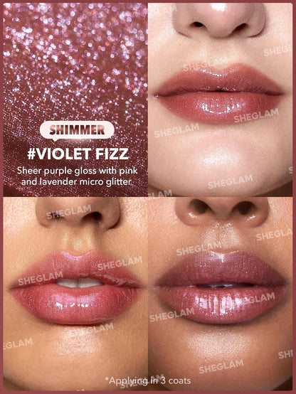SHEGLAM Pout-Perfect Moisturizing Solid Lip Gloss Shimmer Lip Plumper - Violet Fizz