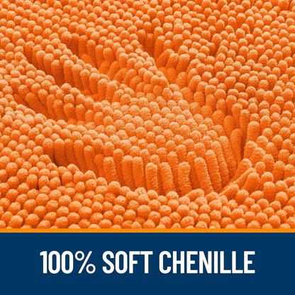 OLANLY Bathroom Rugs 30x20, Extra Soft Absorbent Chenille Bath Rugs, Rubber Backing Quick Dry, Machine Washable Bath Mats for Bathroom Floor, Tub and Shower, Home Decor Accessories, Orange