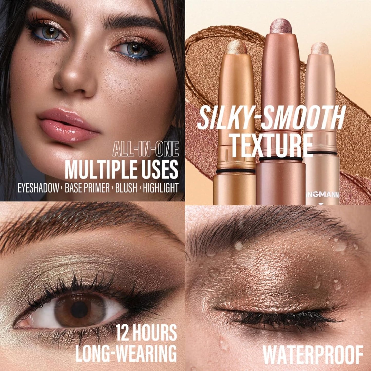 Jolilab Eyeshadow Stick Set, 8 Colors Matte Professional Bright-Colored Contouring and Highlight Eyeshadow Stick, Cream Waterproof Long Lasting High Pigmented Eye Shadow. (8, Set G)