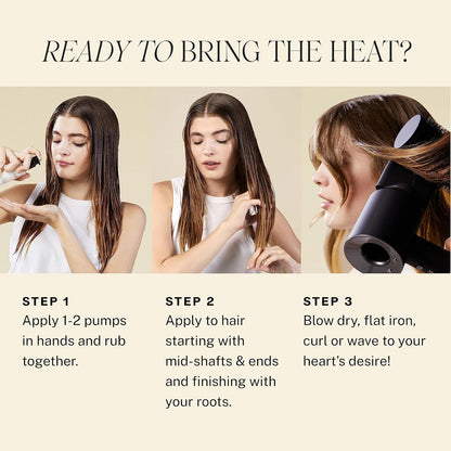 JVN Complete Blowout Styling Milk Heat Protector Cream, Style Memory, Anti-Humidity, Smooths & Protects, Travel Size (0.84 FL OZ)