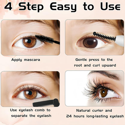 Heated Eyelash Curler, Heated Lash Curler with Led Display Electric Eye lash Curler 3 Temp Settings for Makeup Tools for Achieving A Natural Curl and Long Lasting Eyelashes, Designed for Women, Pink