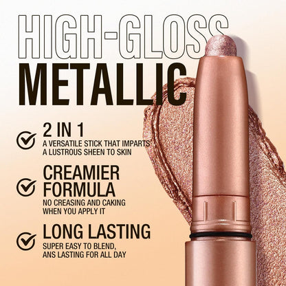 Jolilab Eyeshadow Stick Set, 2 Colors Matte Professional Bright-Colored Contouring and Highlight Eyeshadow Stick, Cream Waterproof Long Lasting High Pigmented Eye Shadow. (2, 08+22 2pcs)