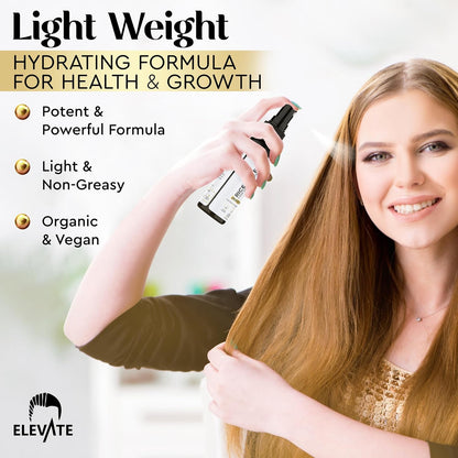 Elevate Rice Water Spray for Hair Growth - Fermented Rice Water & Rosemary Hair Mist with Biotin - Vegan Leave-In Treatment for Stronger, Thicker, Healthier Hair - Scalp Care for Women & Men