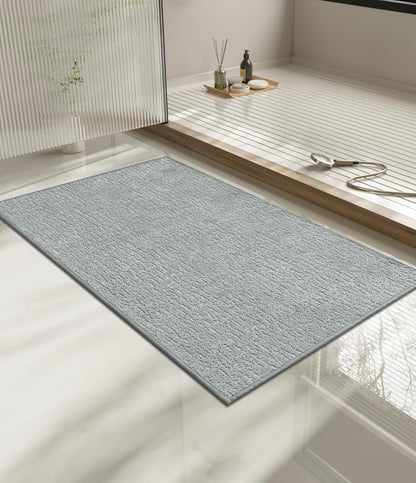 chakme Bathroom Rugs Mat 36x24, Ultra Thin Non Slip Bath Mat Quick Dry Absorbent Bath Mat for Bathroom Floor, (Light Grey, 36"x24")