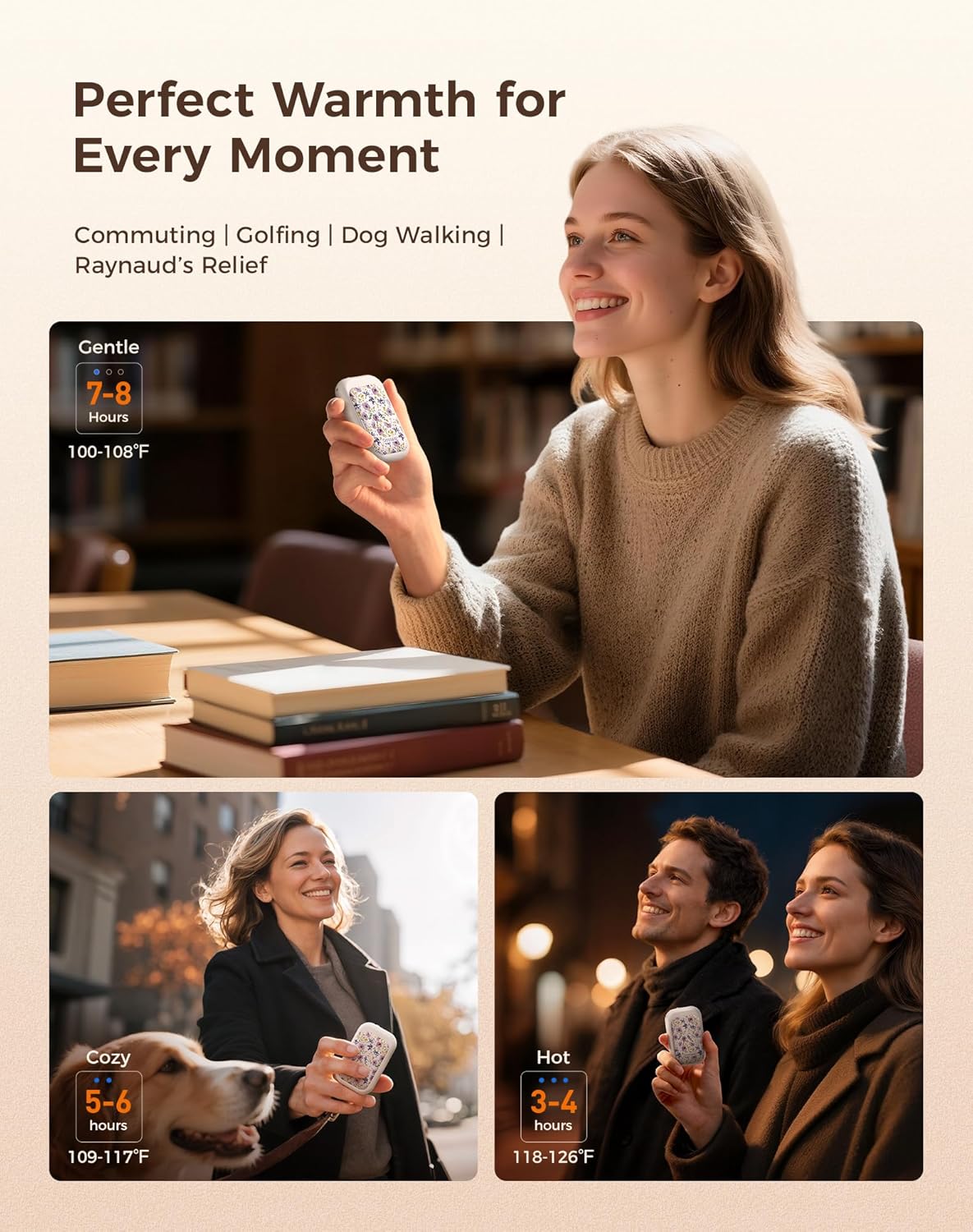 OCOOPA AI Magnetic Hand Warmers Rechargeable 2 Pack, 5000mAh Ultra-Thin Electric Glove Heater Handwarmer,UL Certified, Men Women Gifts for Christmas,Birthday,Winter Essentials,UT4 Young