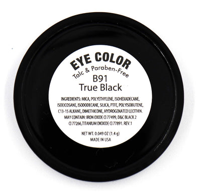 True Black Night Smokey 100 Pure Jet Black Eye Shimmer Pressed Powder Single Eyeshadow; Talc, Paraben & Cruelty Free