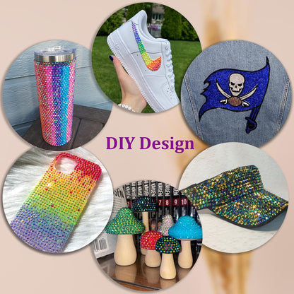 30000Pcs Resin Rhinestones with Tweezers for Crafting, Mixed-Color 3mm Bedazzling Crystal with 1Pcs 10ml B7000 Jewelry Glue for DIY Crafts Clothing Tumblers Shoes Fabric Nail Art