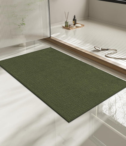 chakme Bathroom Rugs Mat 36x24, Ultra Thin Non Slip Bath Mat Quick Dry Absorbent Bath Mat for Bathroom Floor, (Dark Green, 36"x24")