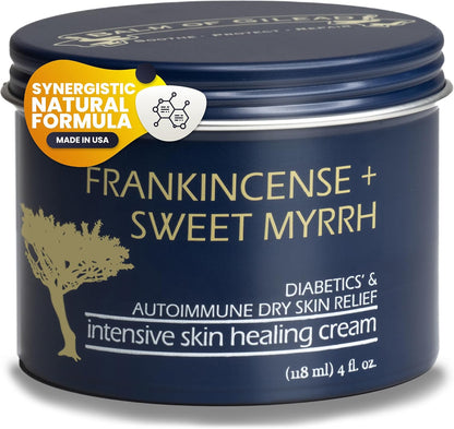 BALM OF GILEAD Foot Healing Cream – Frankincense & Sweet Myrrh Moisturizer for Sensitive Skin - Relieving Foot Therapy & Diabetic Skin Healing - Deeply Nourishing & Synergistic Cream