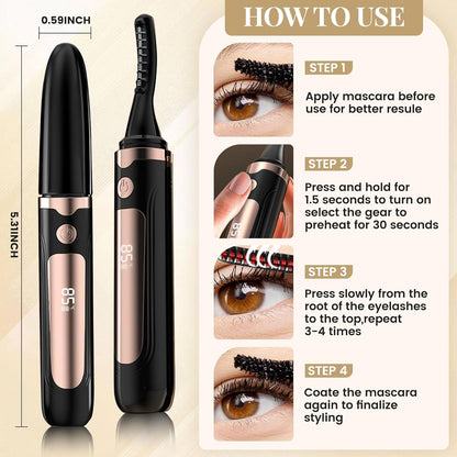 Heated Eyelash Curler, Best Selling Eyelash Curler, 10 Seconds Quick Heat - Lasts Long - with Led Display, use with Mascara, Suitable for Women and Girls