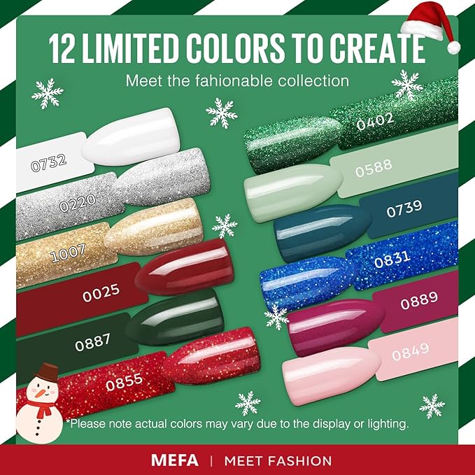 Mefa christmas gel nail polish