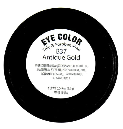 Antique Gold Carmel Bronze Shimmer Pressed Powder Single Vegan Eyeshadow; Talc, Paraben & Cruelty Free