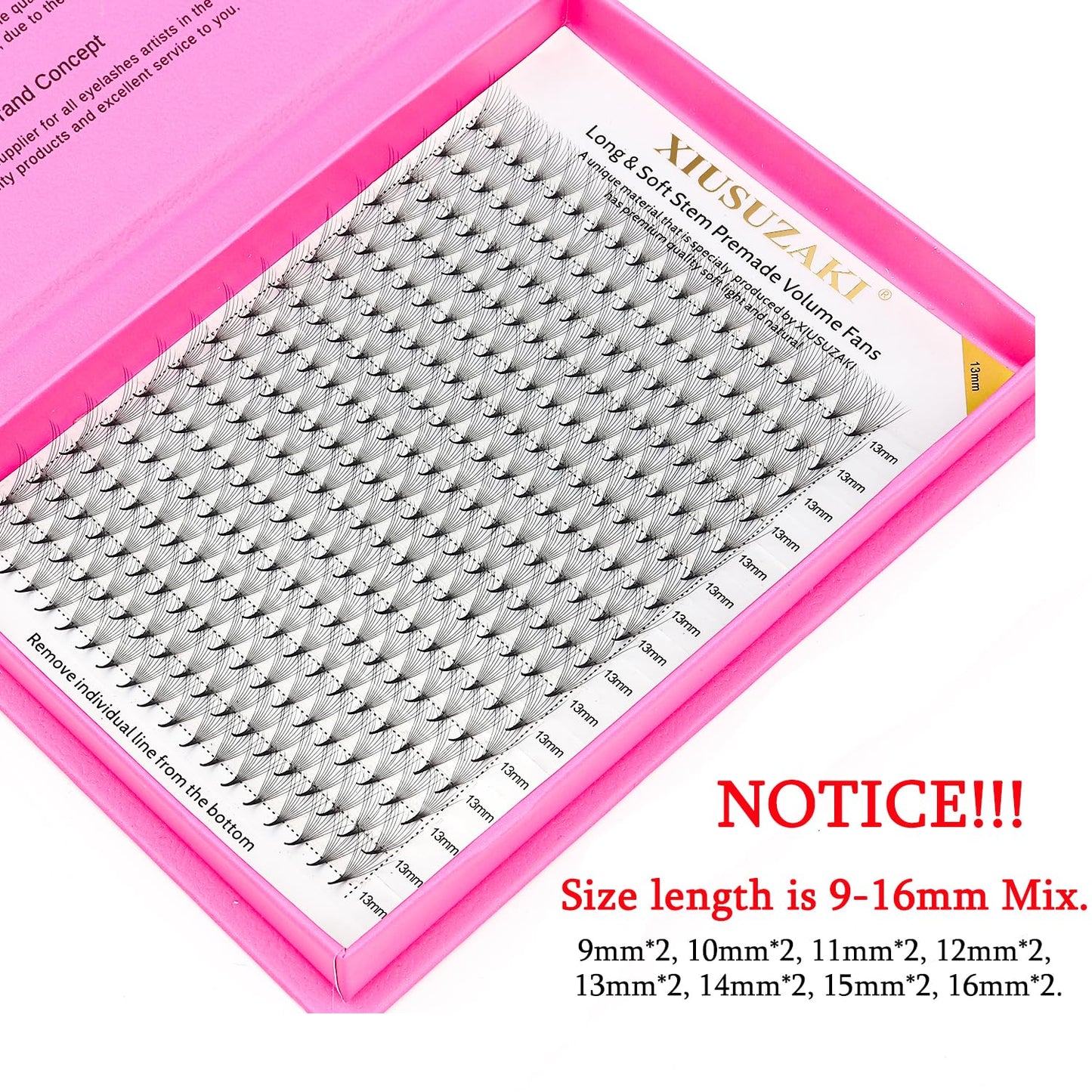 Premade Fans Eyelash Extensions 12D Volume Lash Extensions 0.03 Thickness Eyelash Extension C Curl Premade Lash Fans Mix 9-16mm Fluffy Soft Handmade Lash Fan(12D-0.03-C,9-16mm)