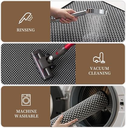 RESARE Non Slip Bath Mat - Machine Washable Bathroom Rugs, Super Absorbent Bath Mat Quick Dry Bathroom Mat, Bath Rugs Ultra Soft Rugs for Bathroom Floor, 17"x24" Black