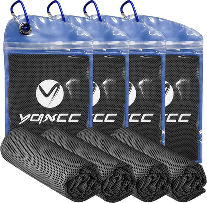 YQXCC Cooling Towels | 4 Pack 40"x12" | Cool for Neck | Microfiber Soft Breathable Chilly | for Sports, Yoga, Golf, Gym, Camping, Running, Workout & More Activities