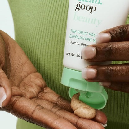 good.clean.goop beauty The Fruit Facial Exfoliating Scrub | Gentle Face Exfoliator to Smooth Skin Texture | AHA Glycolic Acid, Grape Seed Exfoliant & Chia Seed Oil | Cruelty Free | 2 fl oz