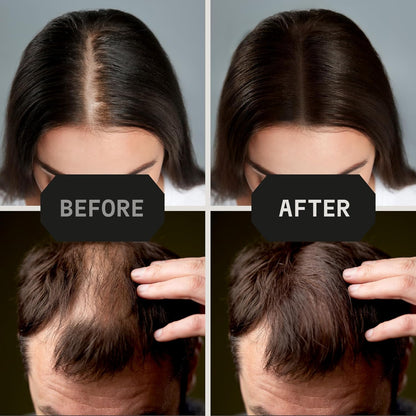 Striking Viking Hair Building Fibers - 28g, Black - Fuller Look Thinning Hair Fibers - Bald Spot Concealer & Barber Enhancement - Clump-Proof Powder & Hold Spray