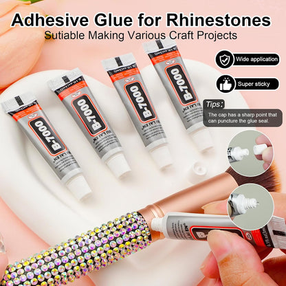 Canvalite 25000PCS Resin Jelly Rhinestones for Crafting, Christmas Flatback Gems, Bedazzling Crystal with 5x2.5g B7000 Jewelry Glue and Tweezers Dotting Pen for DIY Crafts Clothing Shoes Nail Art