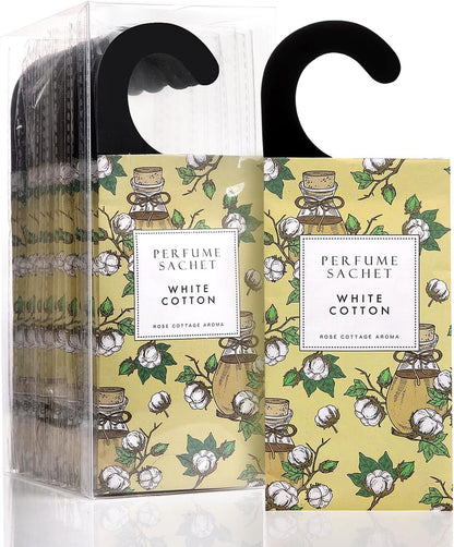 Large 12 Packs White Cotton Hanging Closet Deodorizer Air Freshener Long Lasting Scented Sachets Smell Goods for House