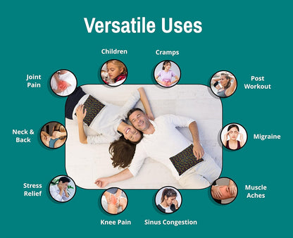 Microwavable Corn Filled Heating Pad and Cold Pack/Washable 100% Cotton Cover (Polka Dot - Multi Color, 7.5in W x 11in L)